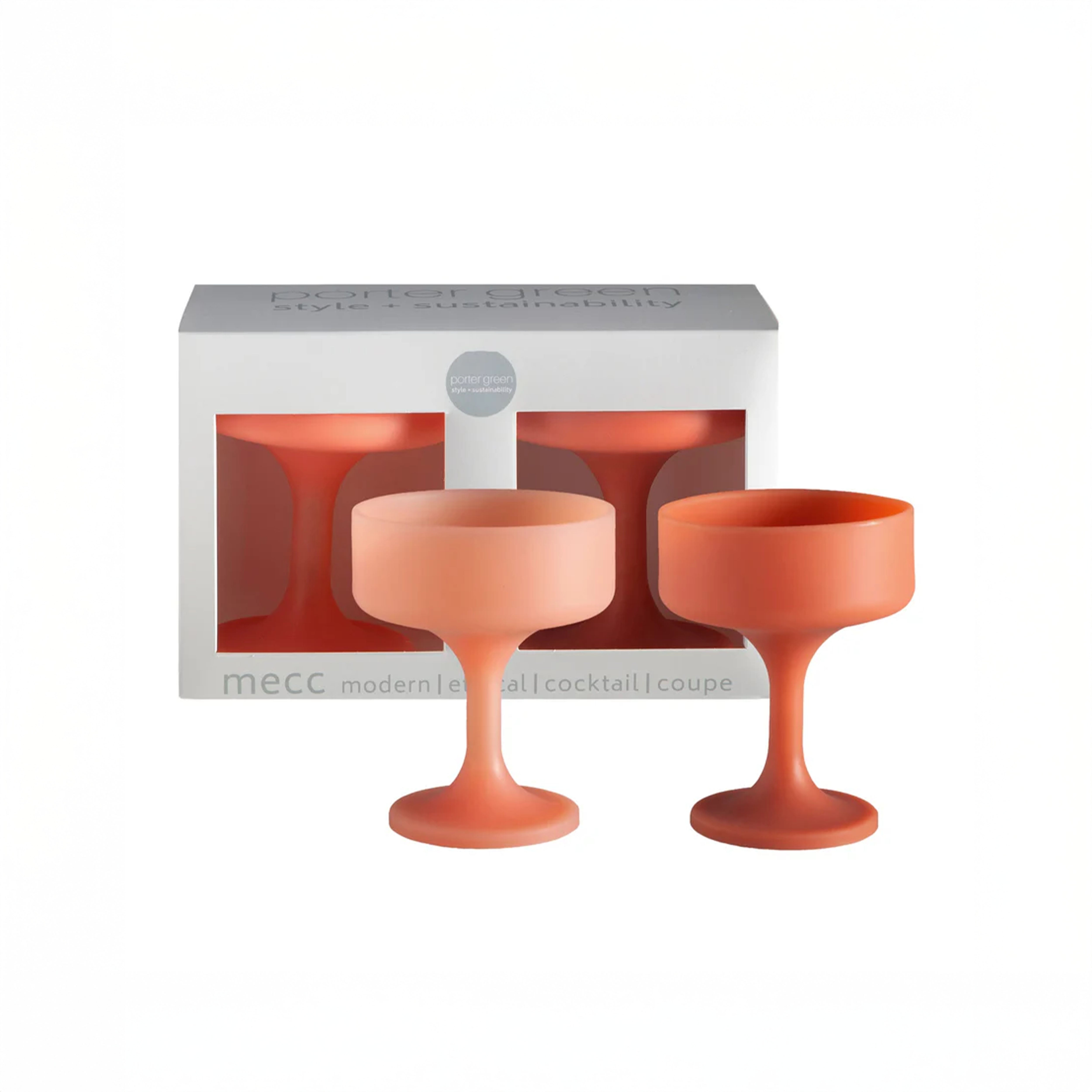 Porter Green terra + peach | mecc | silicone unbreakable cocktail glasses