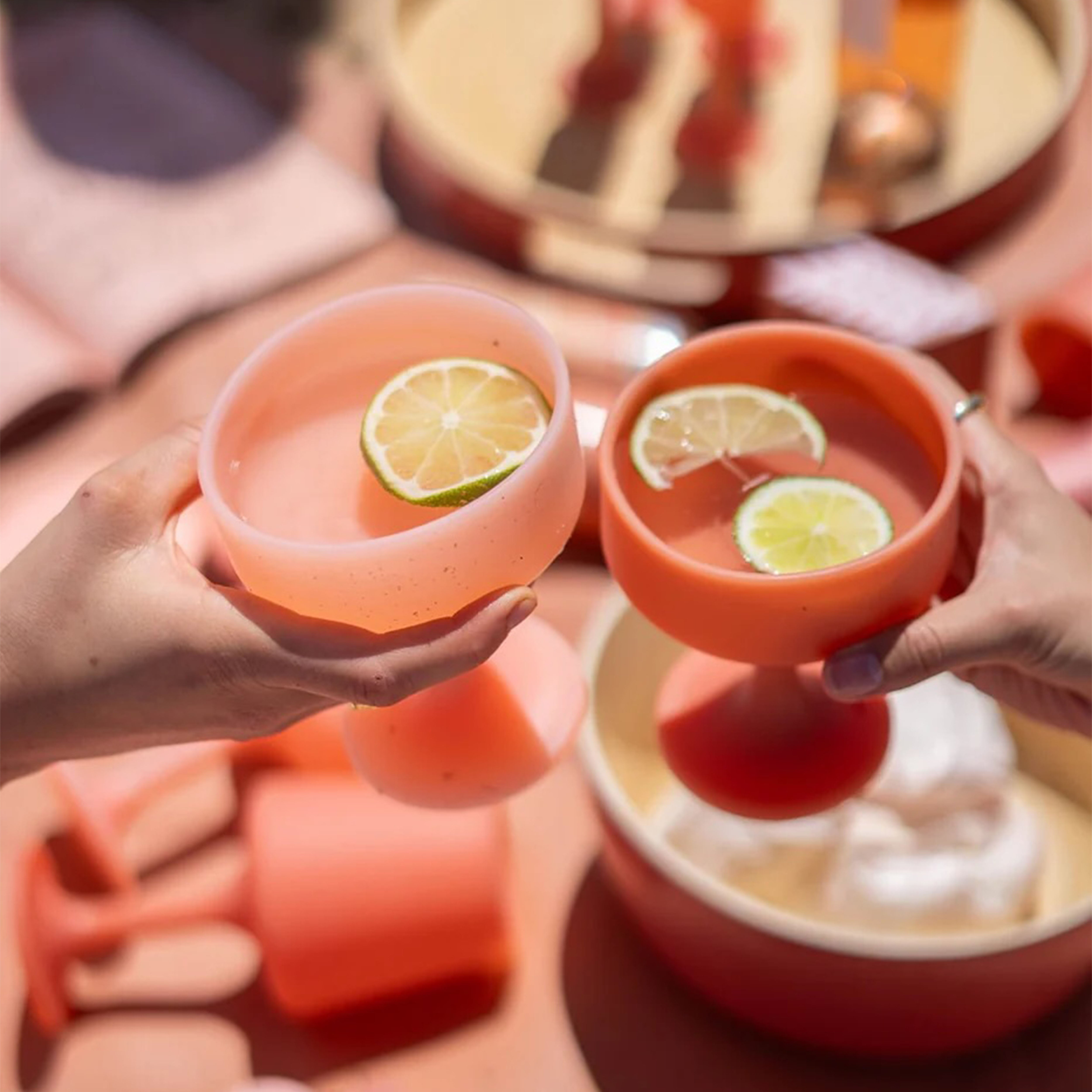 Porter Green terra + peach | mecc | silicone unbreakable cocktail glasses
