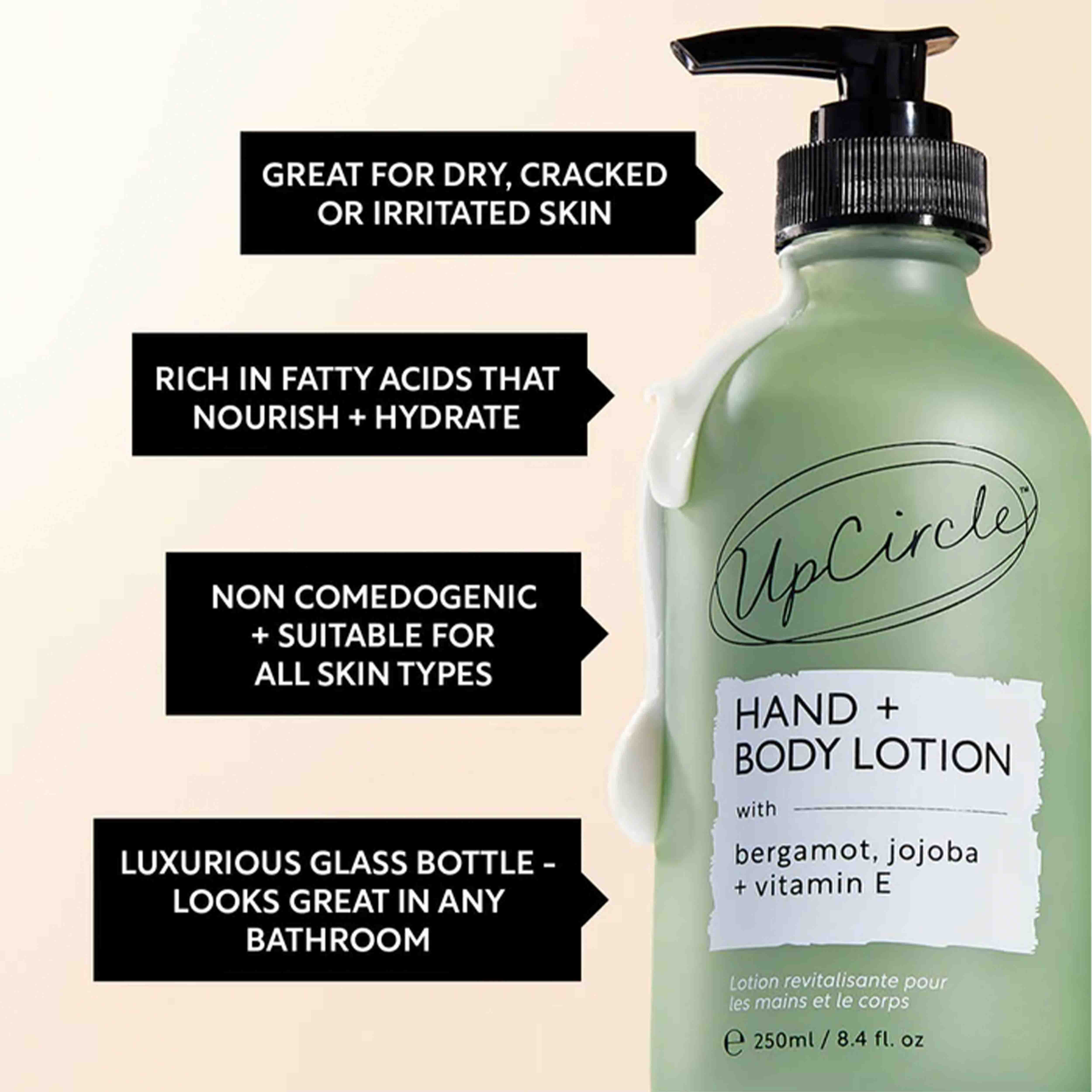 UpCircle Beauty Hand + Body Lotion with Bergamot + Vitamin E - Mini Size